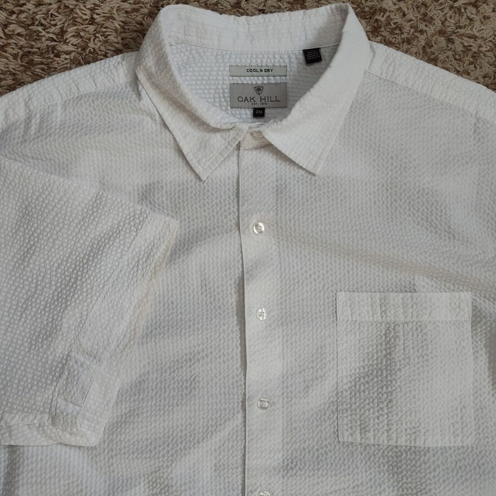 Oak Hill White Men Sz XXL Cool & Dry Short Sleeve Button Up‎ Shirt